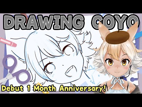 【DRAWING】DEBUT 1 MONTH ANNIVERSARY + Adding Color to Coyo!【#Coyote / #KemoV】